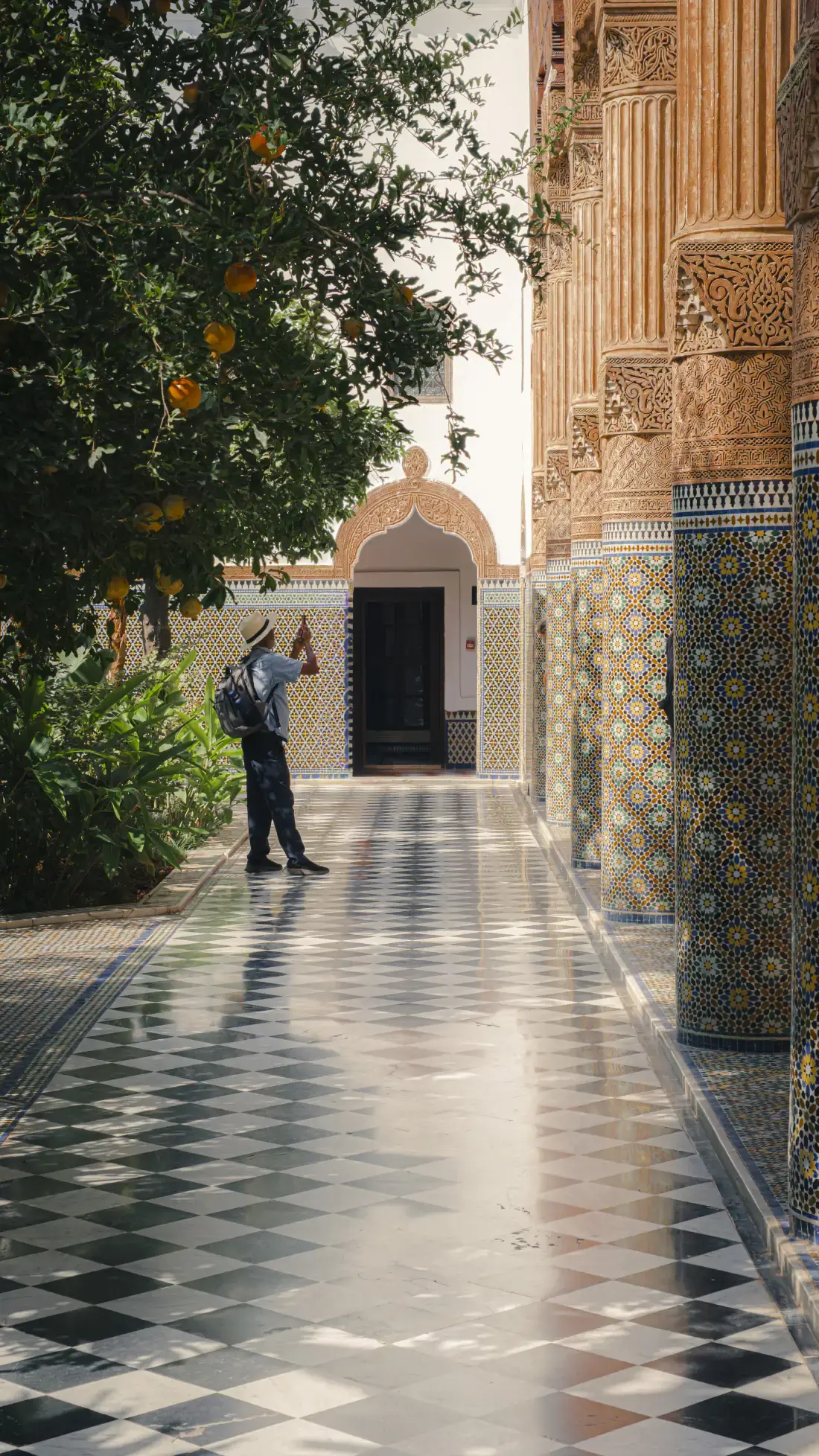 An empty courtyard in the afternoon