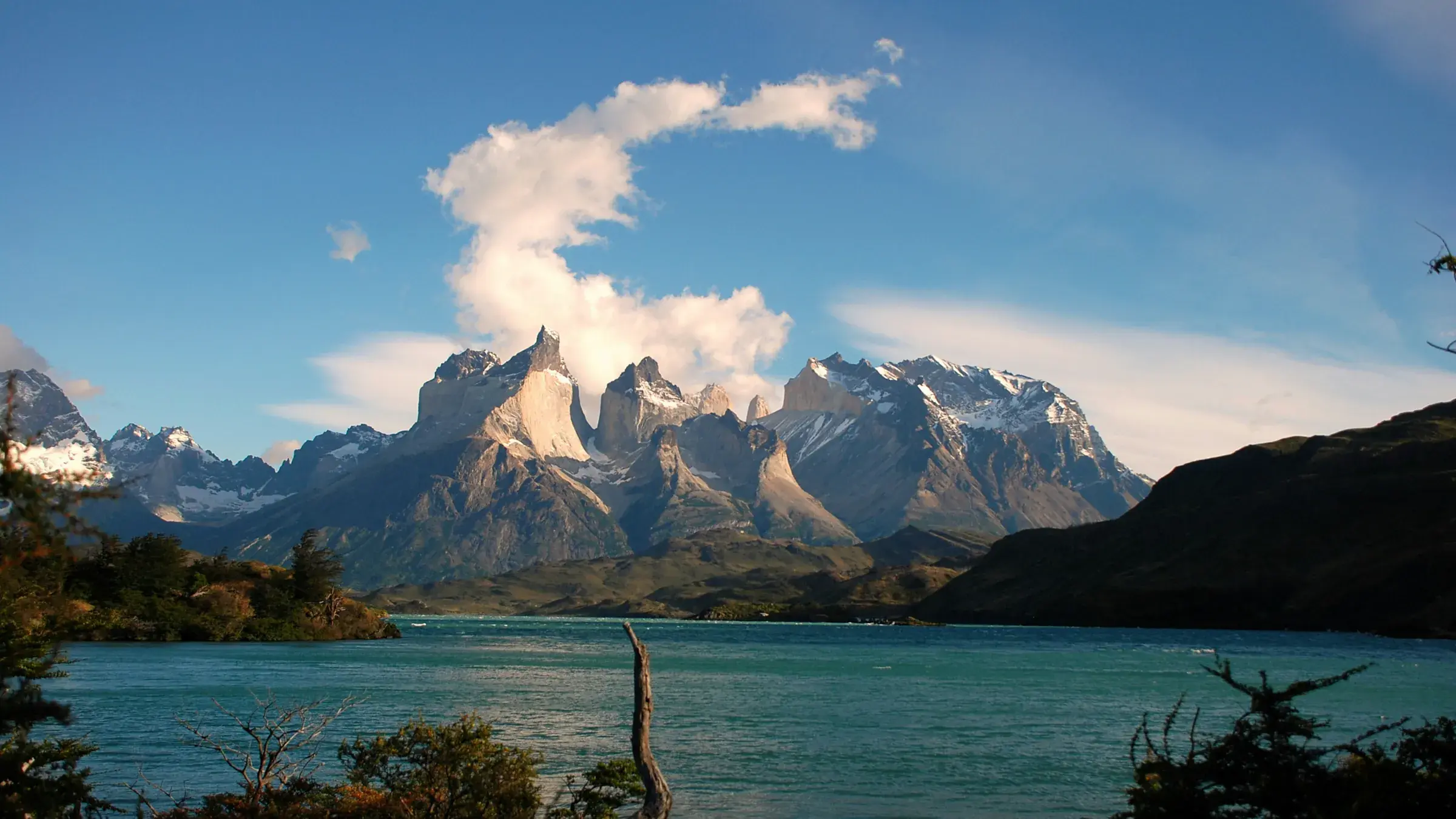 The Paine massif above the steppe