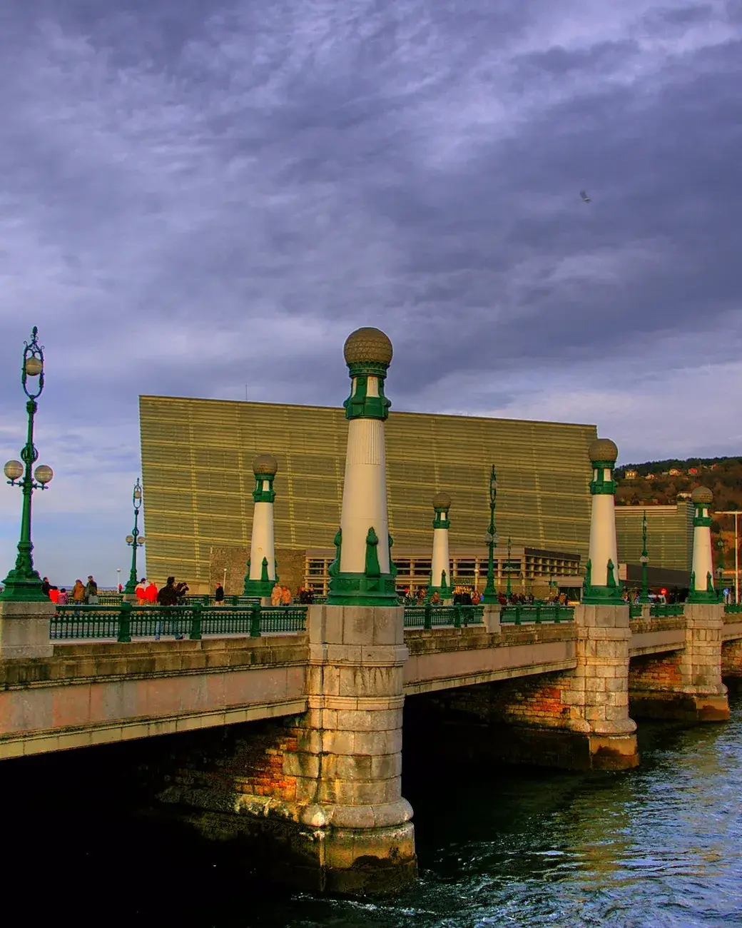 Kursaal Bridge over the Urumea at dusk