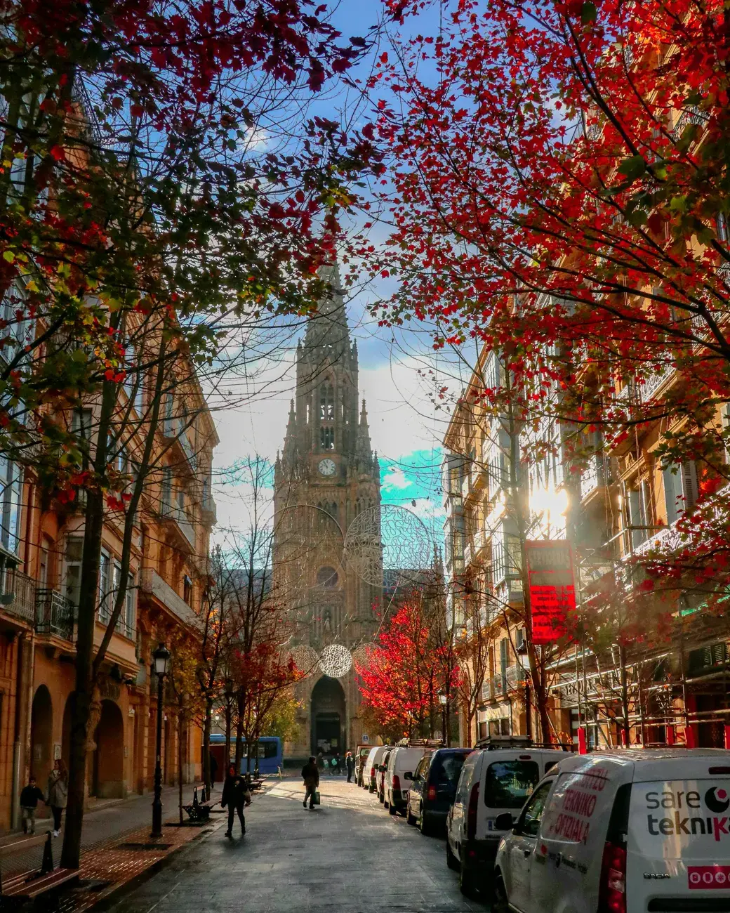 Old town street toward the cathedral